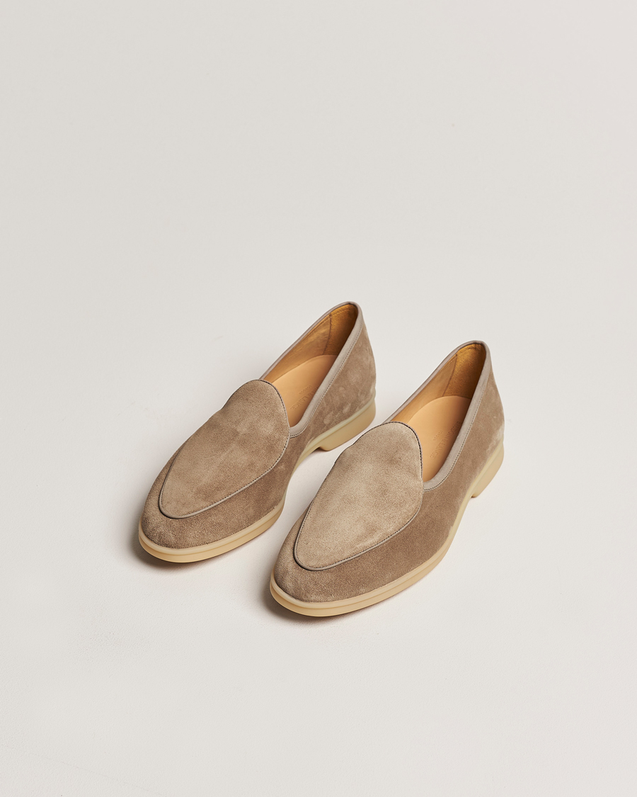Herren | Baudoin & Lange Stride Loafers Taupe Suede | Baudoin & Lange | Stride Loafers Taupe Suede