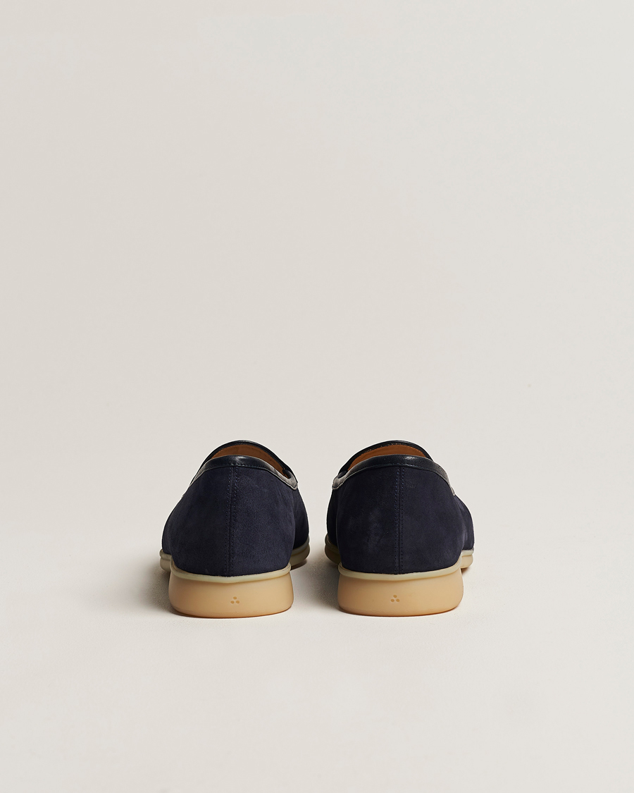 Herren | Baudoin & Lange Stride Loafers Navy Suede | Baudoin & Lange | Stride Loafers Navy Suede