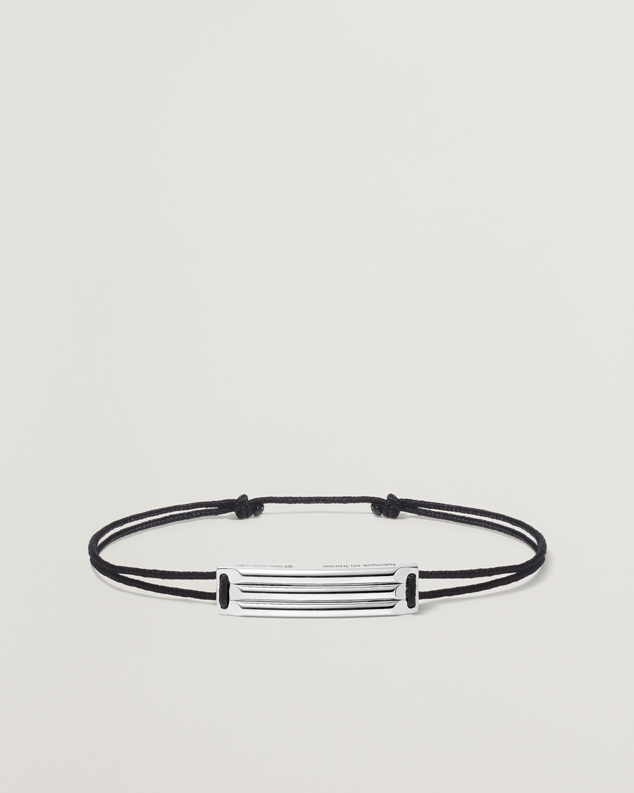 Herren | LE GRAMME Godron Cord Bracelet Black/Sterling Silver | LE GRAMME | Godron Cord Bracelet Black/Sterling Silver