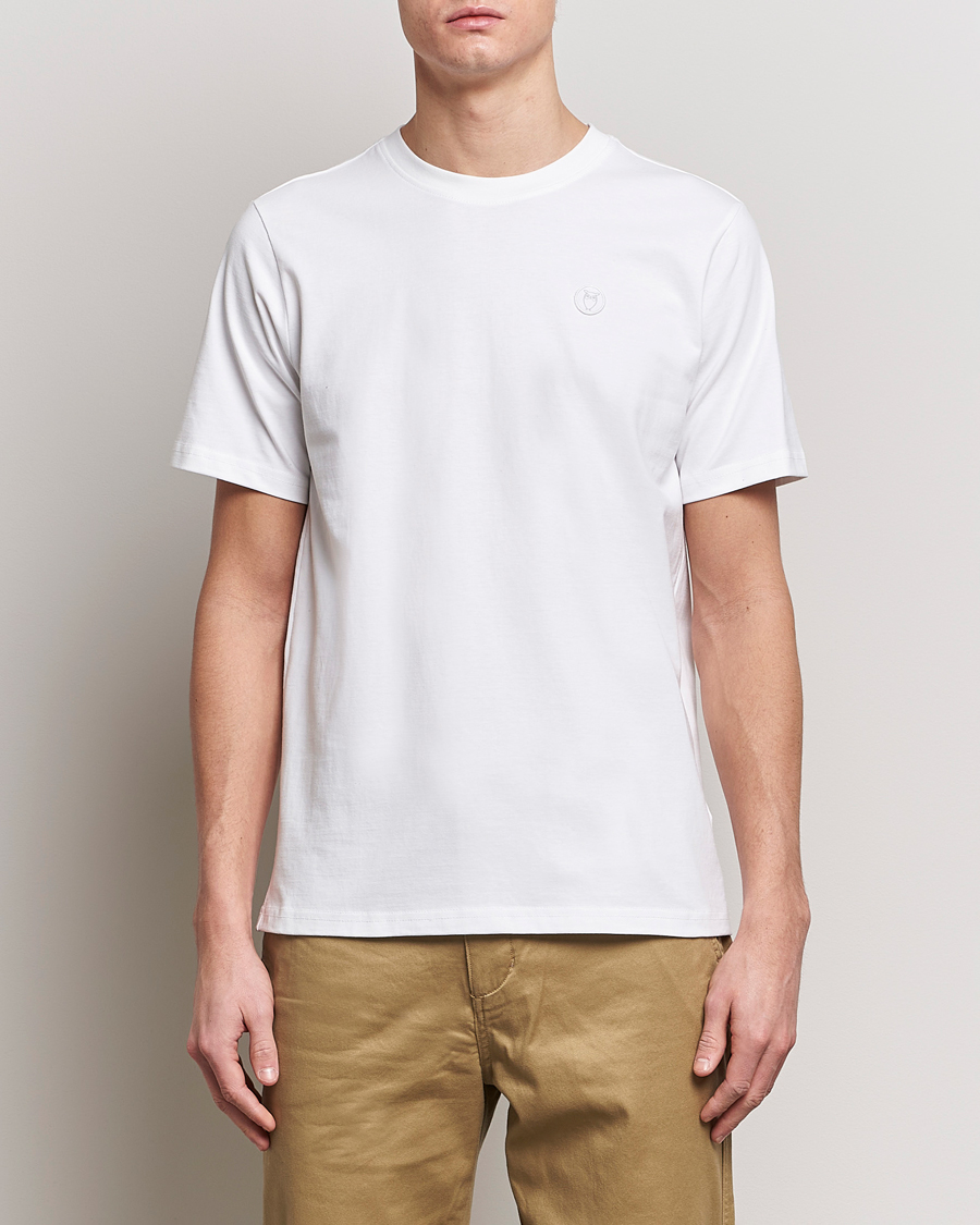 Herren | Kleidung | KnowledgeCotton Apparel | Loke Badge T-Shirt Bright White