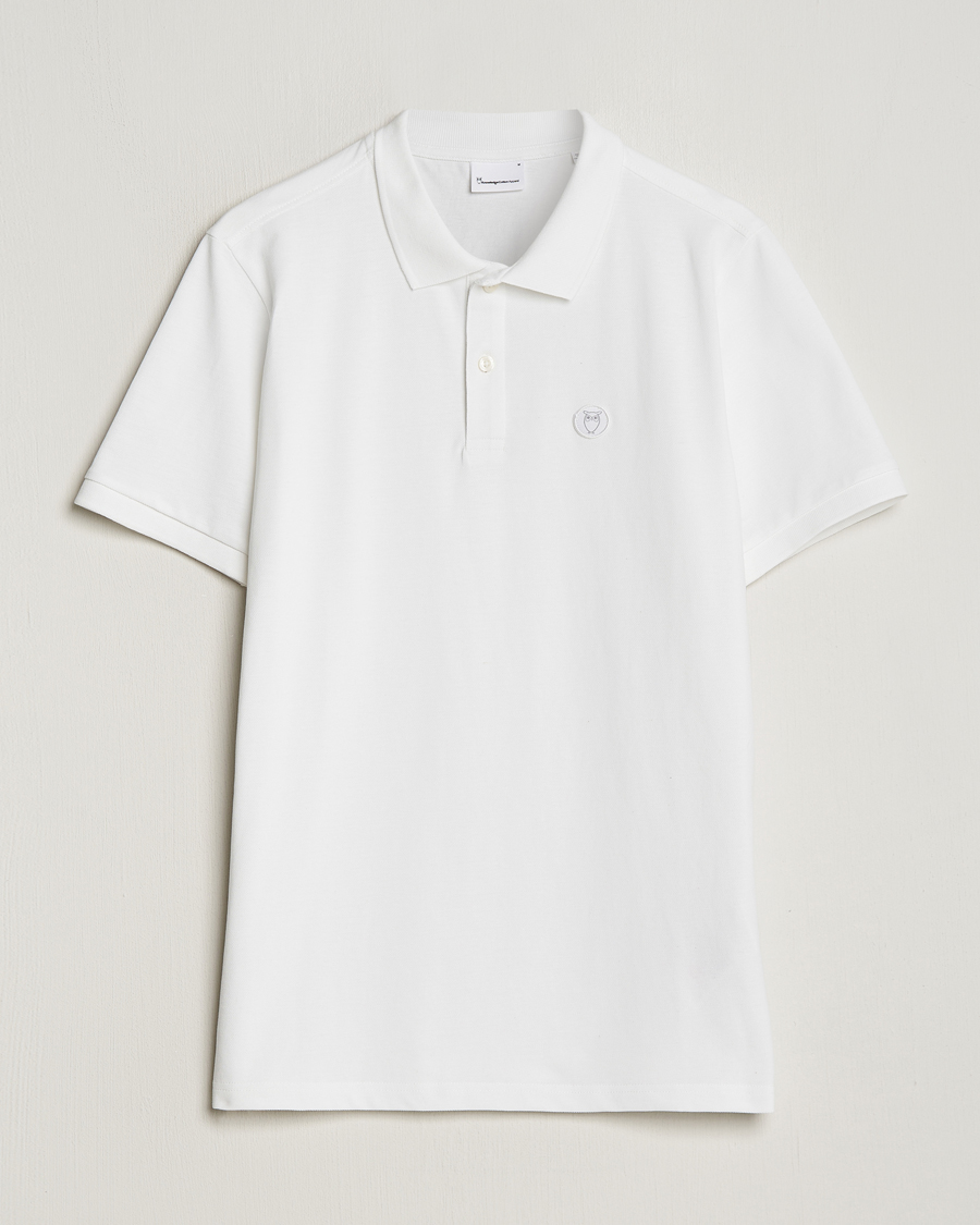 Herren | Poloshirts | KnowledgeCotton Apparel | Toke Badge Polo Bright White