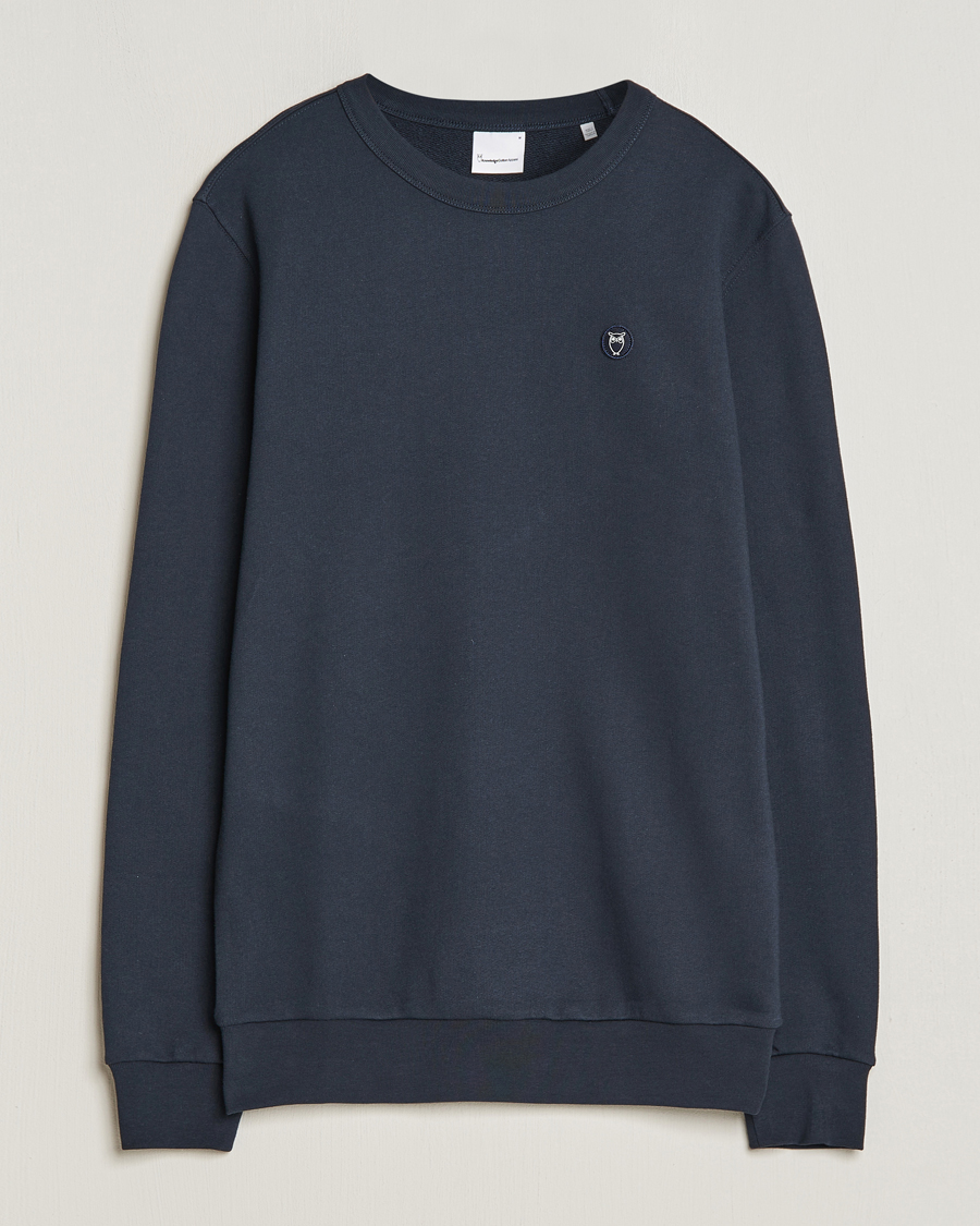 Herren | Pullover | KnowledgeCotton Apparel | Erik Badge Sweatshirt Total Eclipse