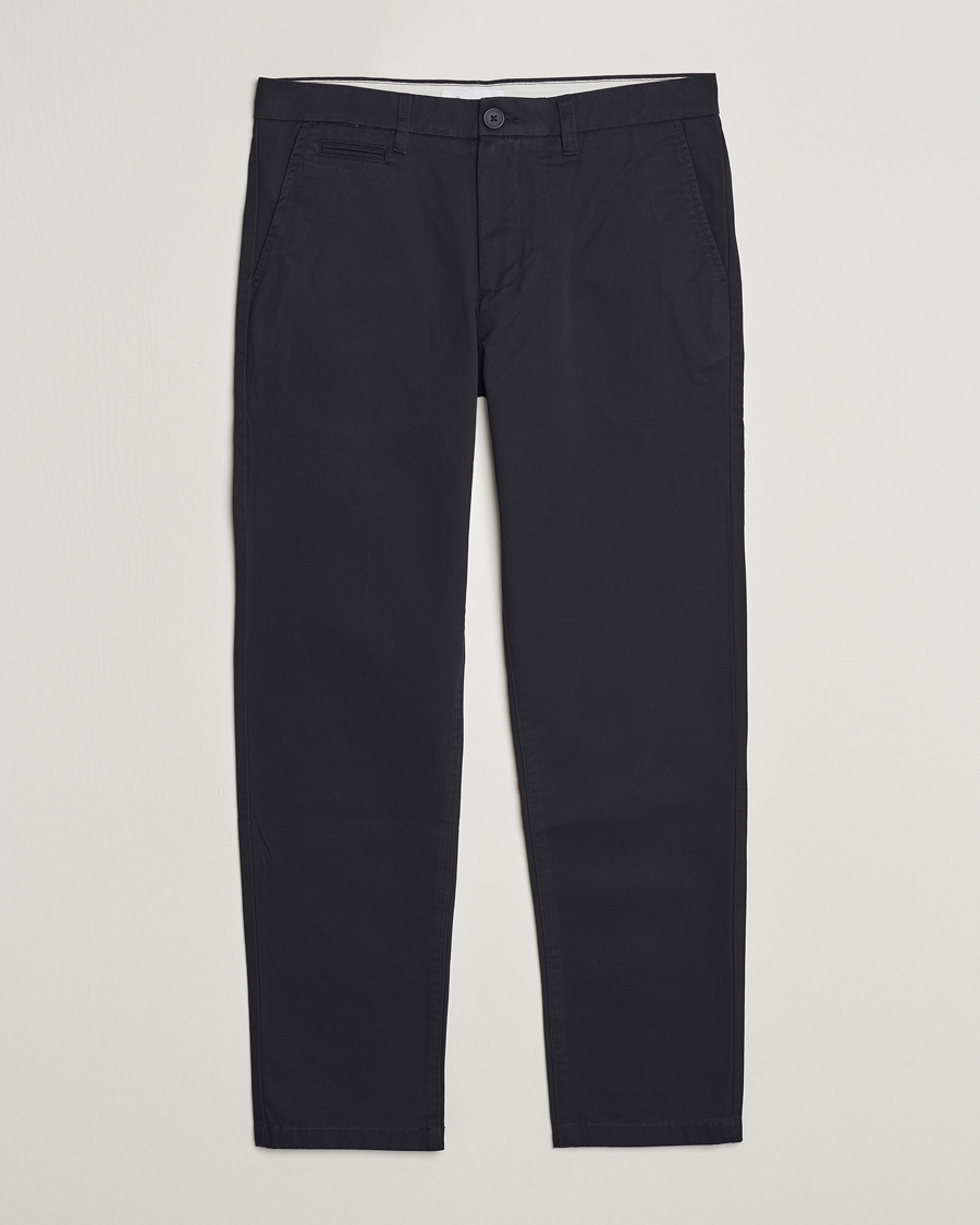 Herren | Hosen | KnowledgeCotton Apparel | Chuck Regular Cotton Twill Chino Jet Black