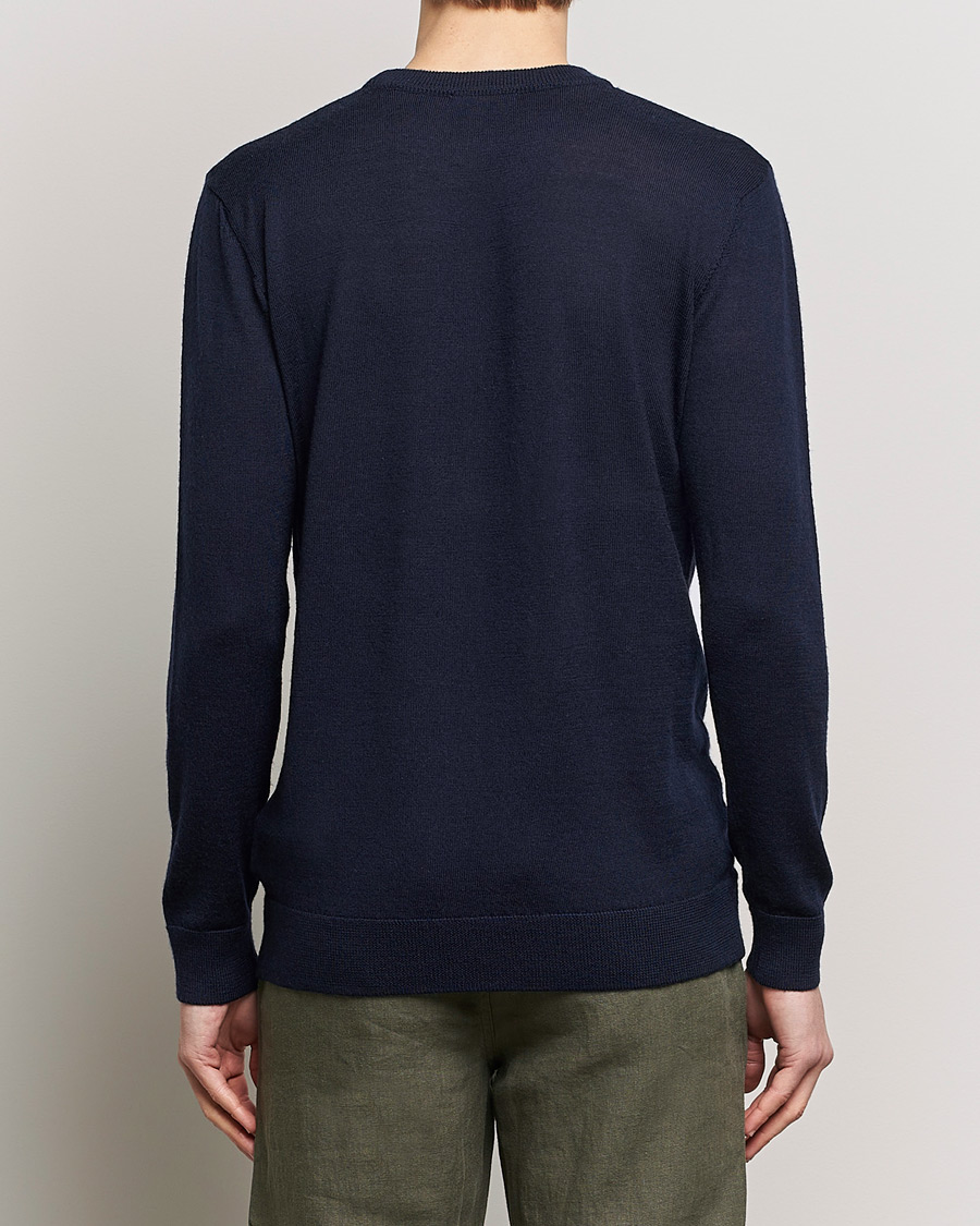 Herren | Pullover | KnowledgeCotton Apparel | Regular Merino Knit Crew Neck Total Eclipse