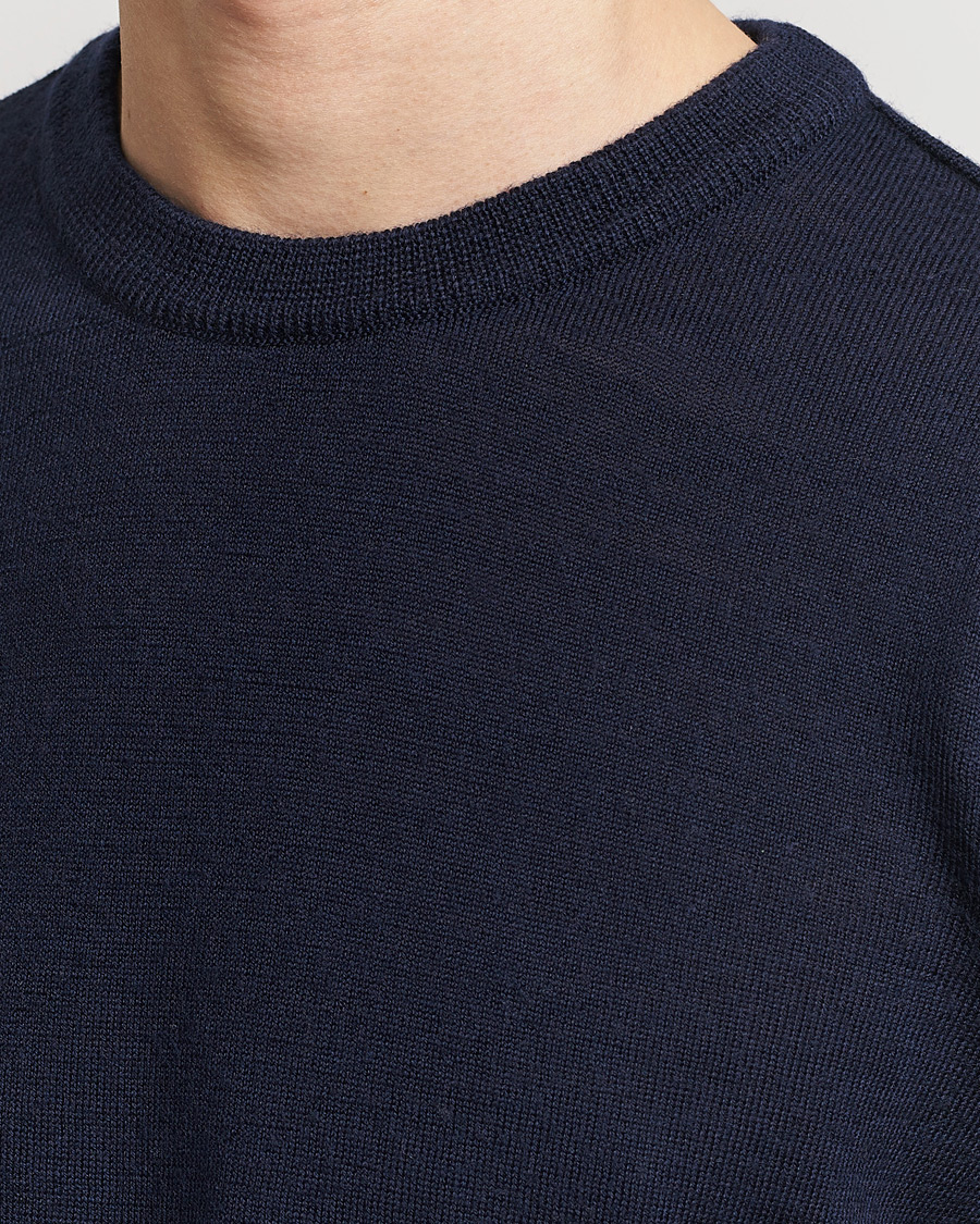 Herren | Pullover | KnowledgeCotton Apparel | Regular Merino Knit Crew Neck Total Eclipse
