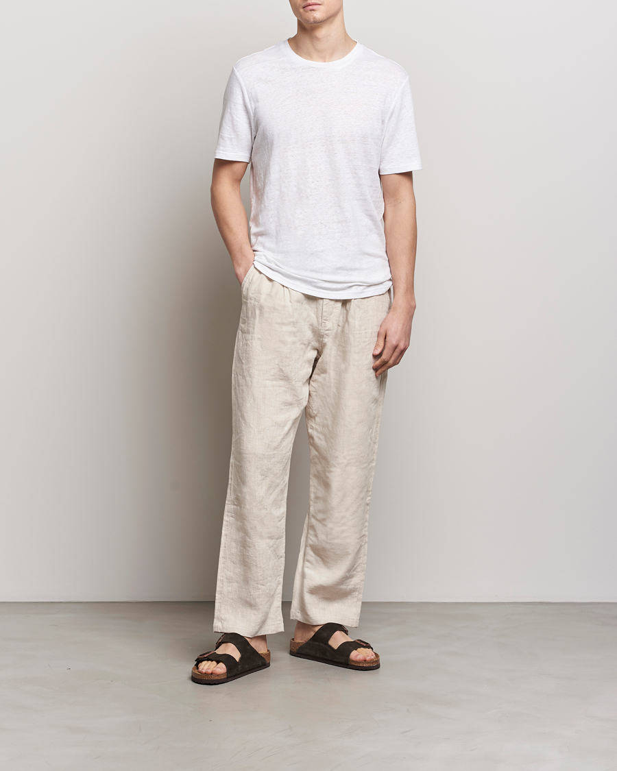 Herren | T-Shirts | KnowledgeCotton Apparel | Organic Linen T-Shirt Bright White