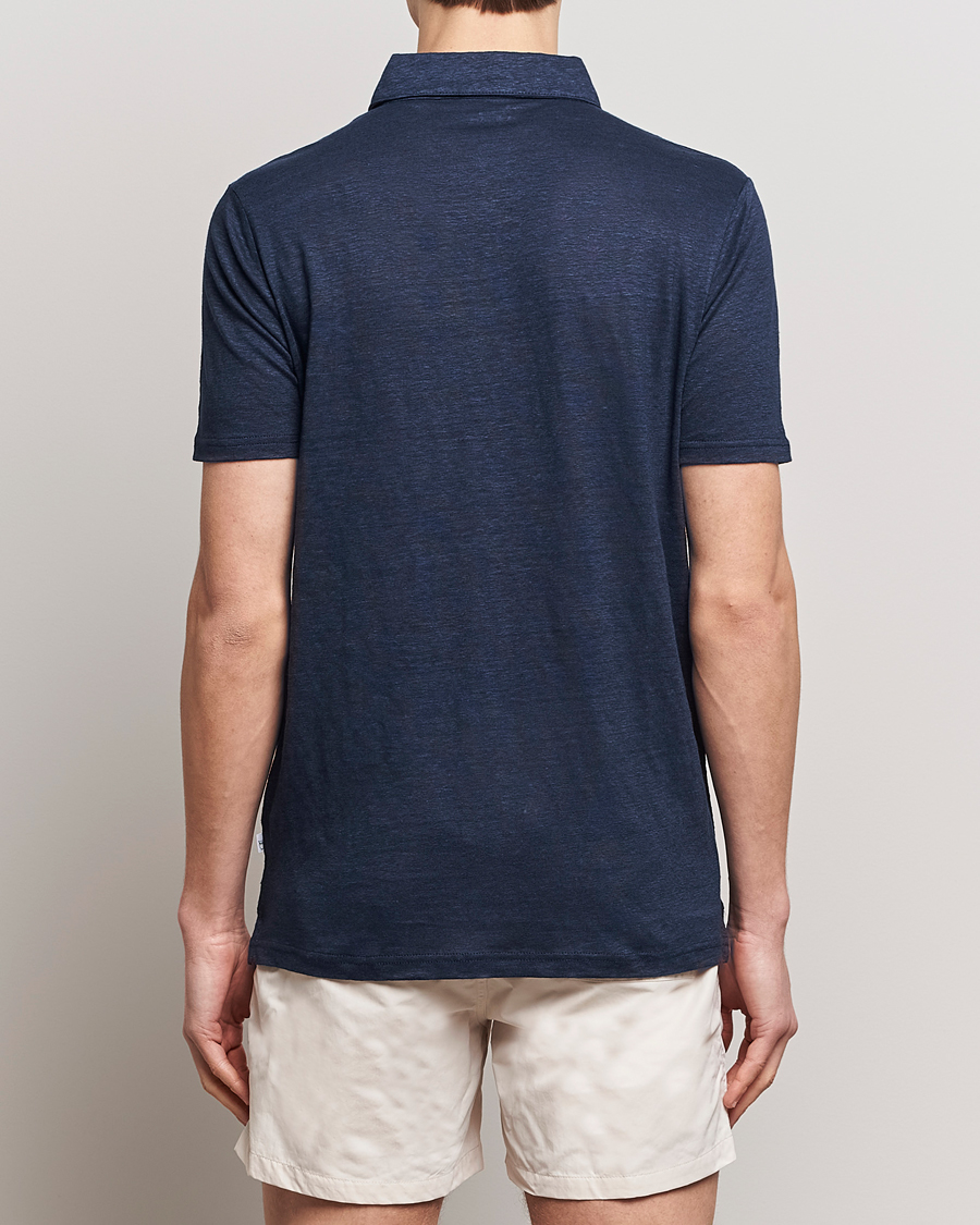 Herren | Poloshirts | KnowledgeCotton Apparel | Regular Linen Polo Total Eclipse