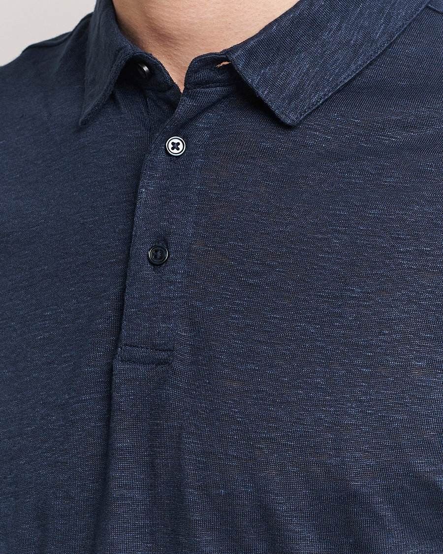 Herren | Poloshirts | KnowledgeCotton Apparel | Regular Linen Polo Total Eclipse