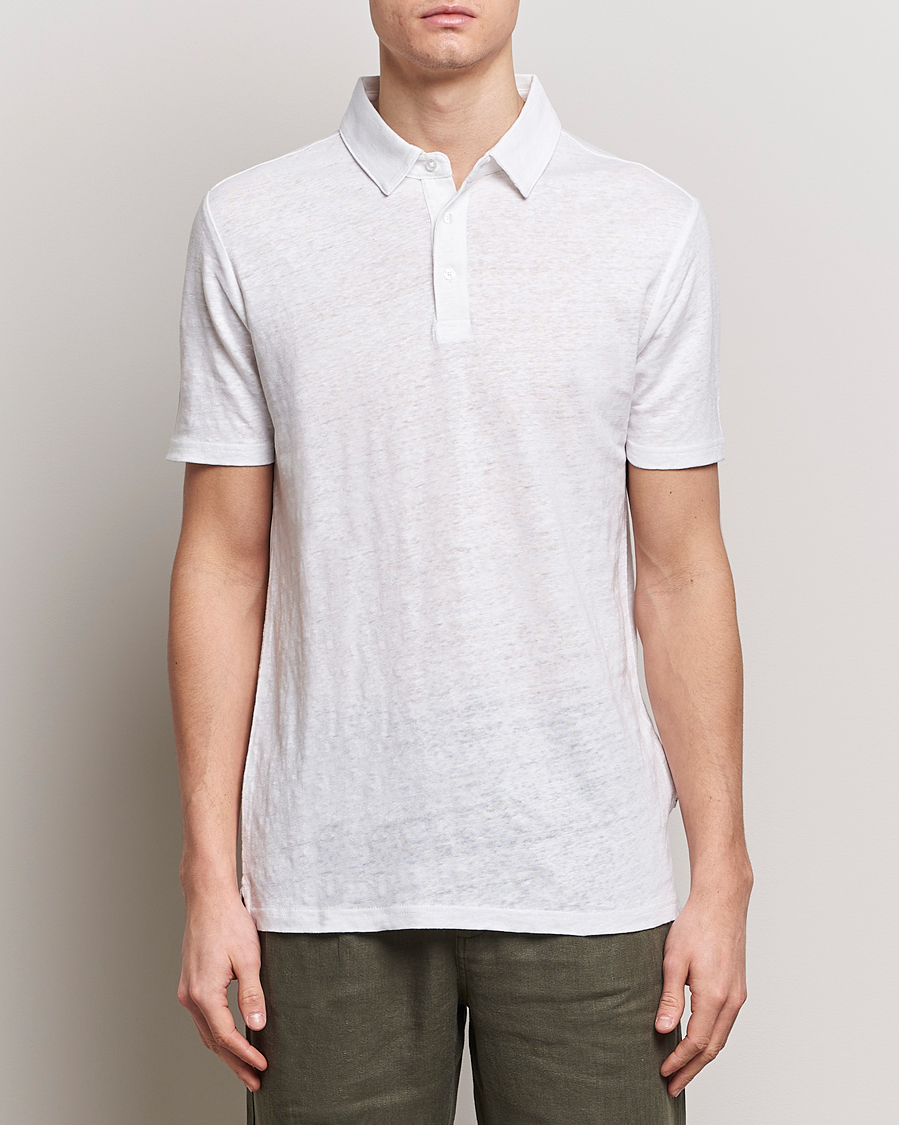 Herren | Poloshirts | KnowledgeCotton Apparel | Regular Linen Polo Bright White