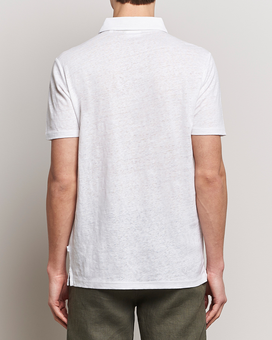 Herren | Poloshirts | KnowledgeCotton Apparel | Regular Linen Polo Bright White