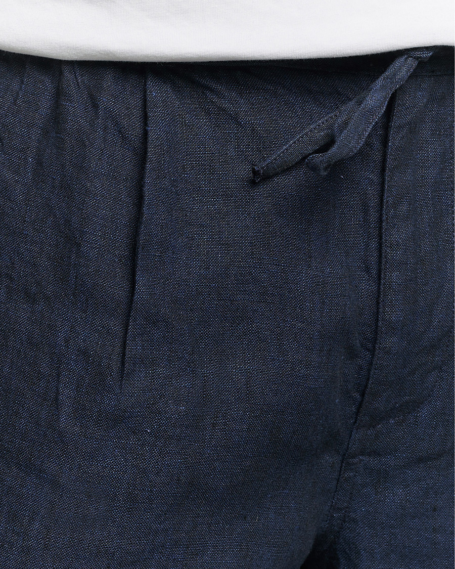 Herren | Shorts | KnowledgeCotton Apparel | Loose Linen Shorts Total Eclipse