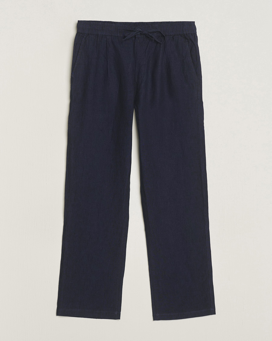 Herren | Hosen | KnowledgeCotton Apparel | Loose Linen Pants Total Eclipse