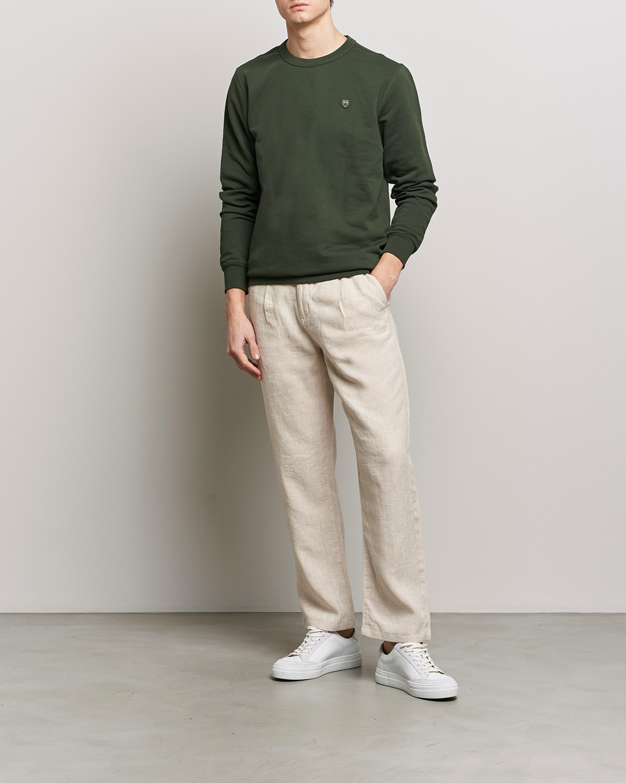 Herren | Hosen | KnowledgeCotton Apparel | Loose Linen Pants Light Feather Grey