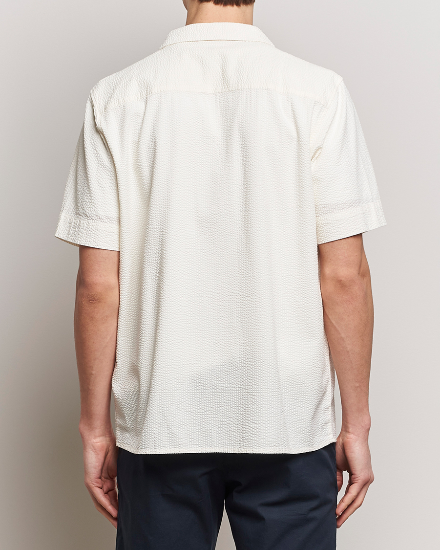 Herren | Hemden | KnowledgeCotton Apparel | Short Sleeve Seersucker Shirt Egret