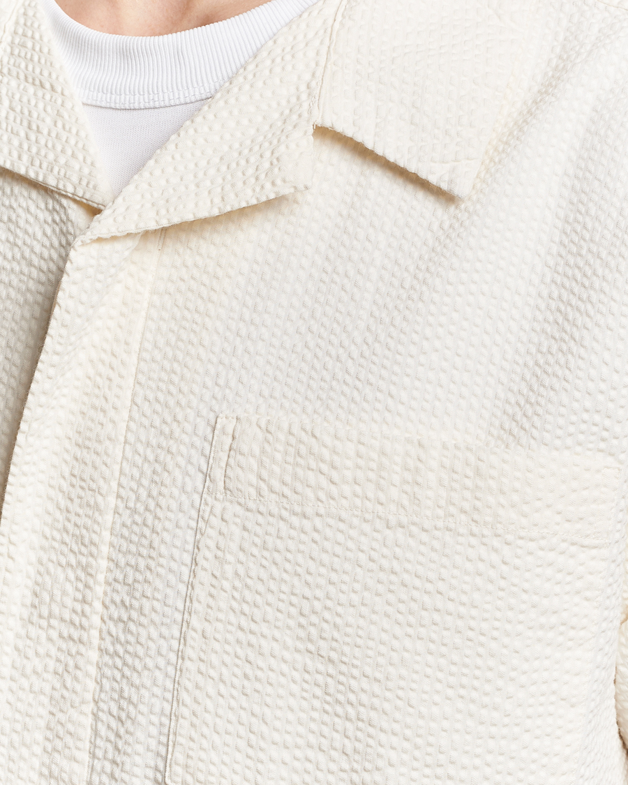 Herren | Hemden | KnowledgeCotton Apparel | Short Sleeve Seersucker Shirt Egret