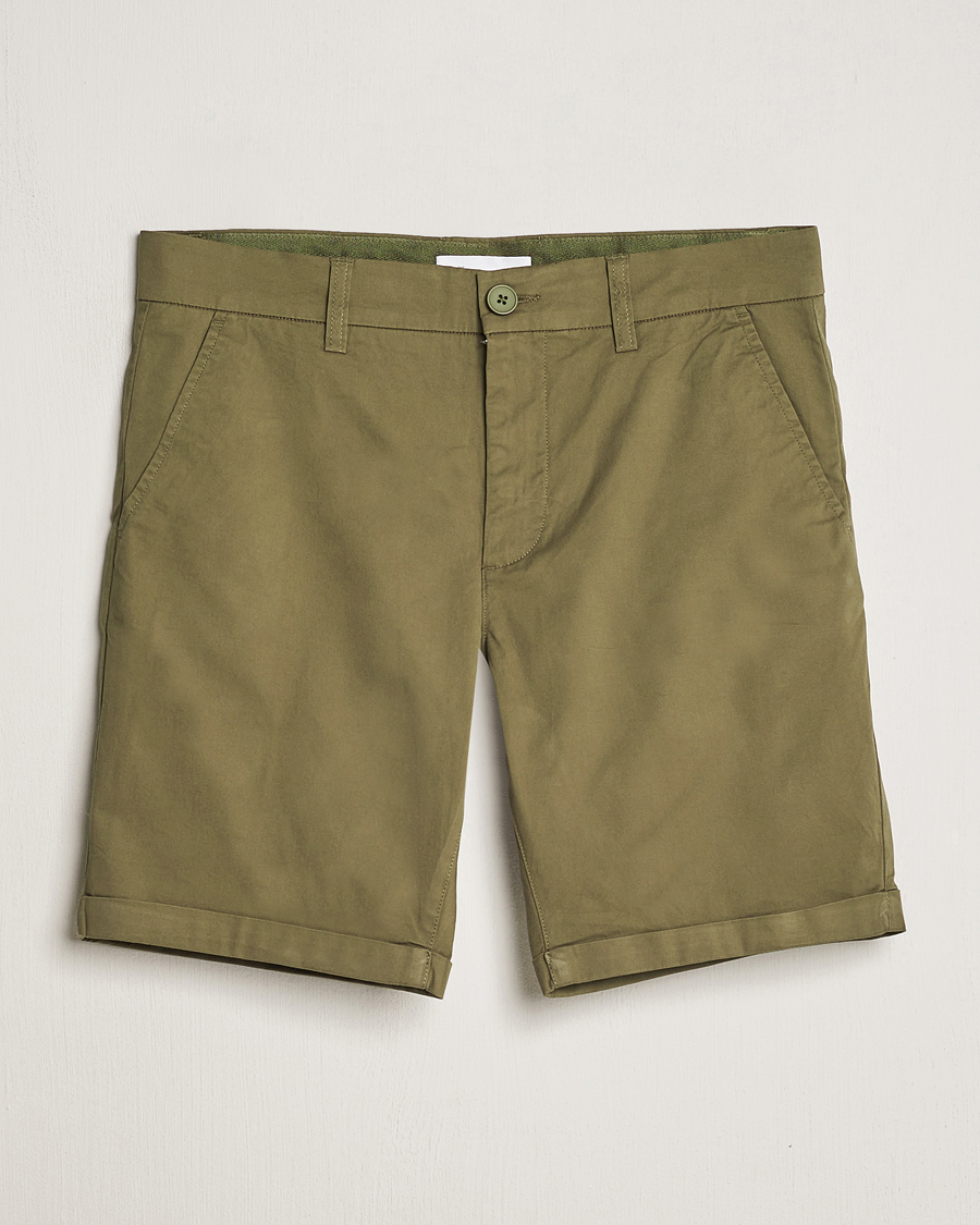 Herren | Shorts | KnowledgeCotton Apparel | Regular Chino Poplin Shorts Burned Olive