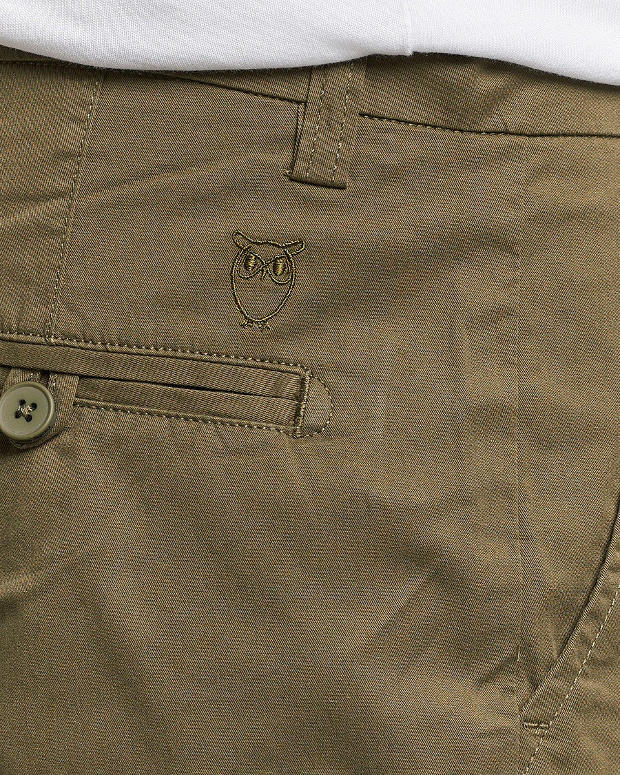 Herren | Shorts | KnowledgeCotton Apparel | Regular Chino Poplin Shorts Burned Olive