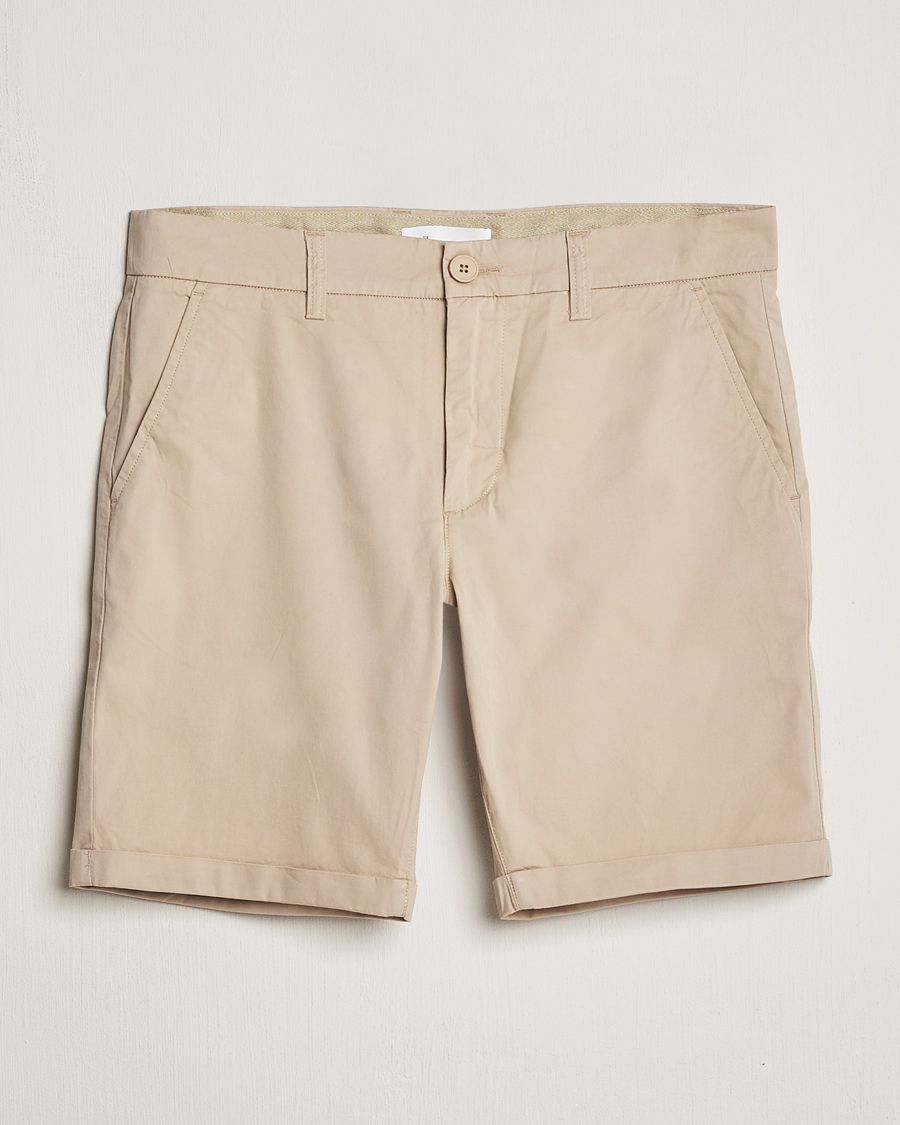 Herren | Shorts | KnowledgeCotton Apparel | Regular Chino Poplin Shorts Light Feather Grey
