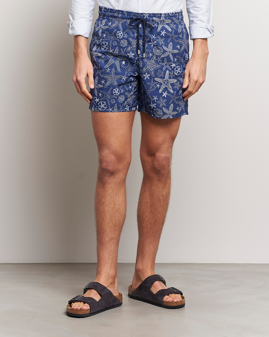 Herren | Badehosen | Vilebrequin | Moorea Starlettes Swim Shorts Encre