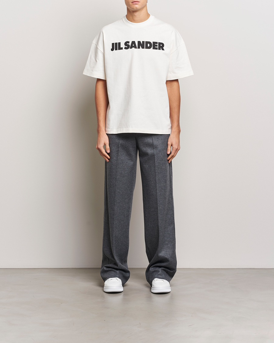 Herren | T-Shirts | Jil Sander | Round Collar Logo T-Shirt White
