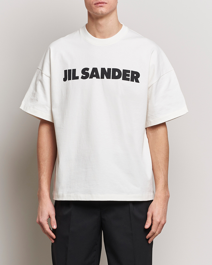 Herren | Jil Sander | Jil Sander | Round Collar Logo T-Shirt White