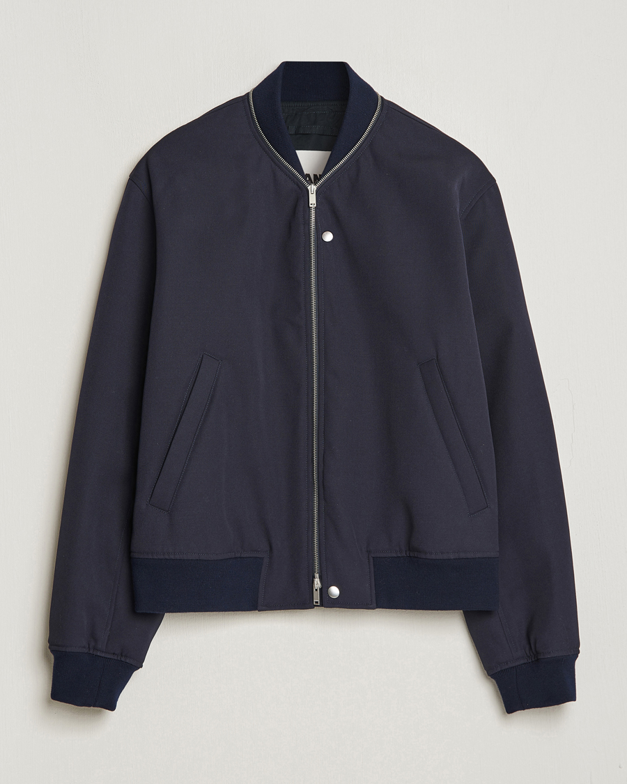 Herren | Jacken | Jil Sander | Wool Gabardine Bomber Jacket Navy
