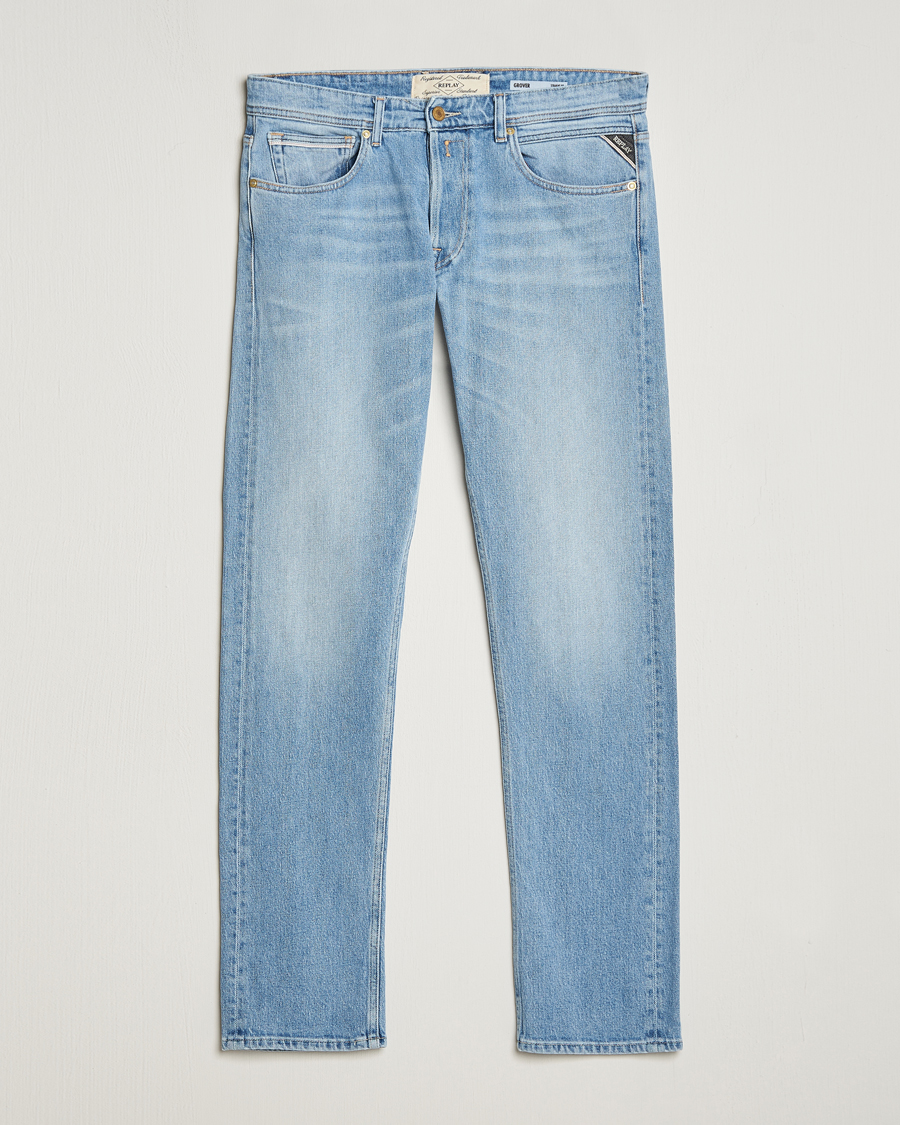 Herren | Jeans | Replay | Grover Straight Fit Stretch Jeans Light Blue