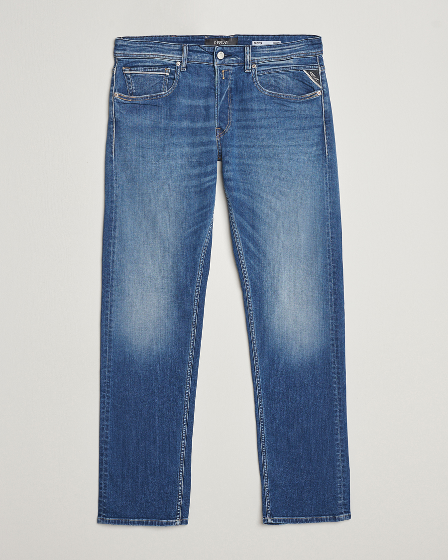 Herren | Jeans | Replay | Grover Straight Fit Stretch Jeans Medium Blue