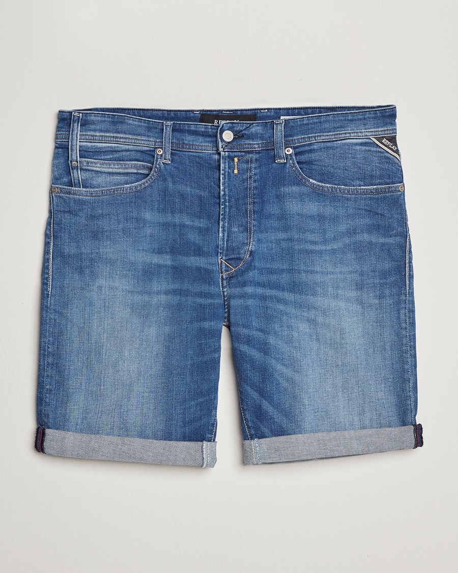 Herren | Shorts | Replay | RBJ981 Super Stretch Bio Denim Shorts Medium Blue