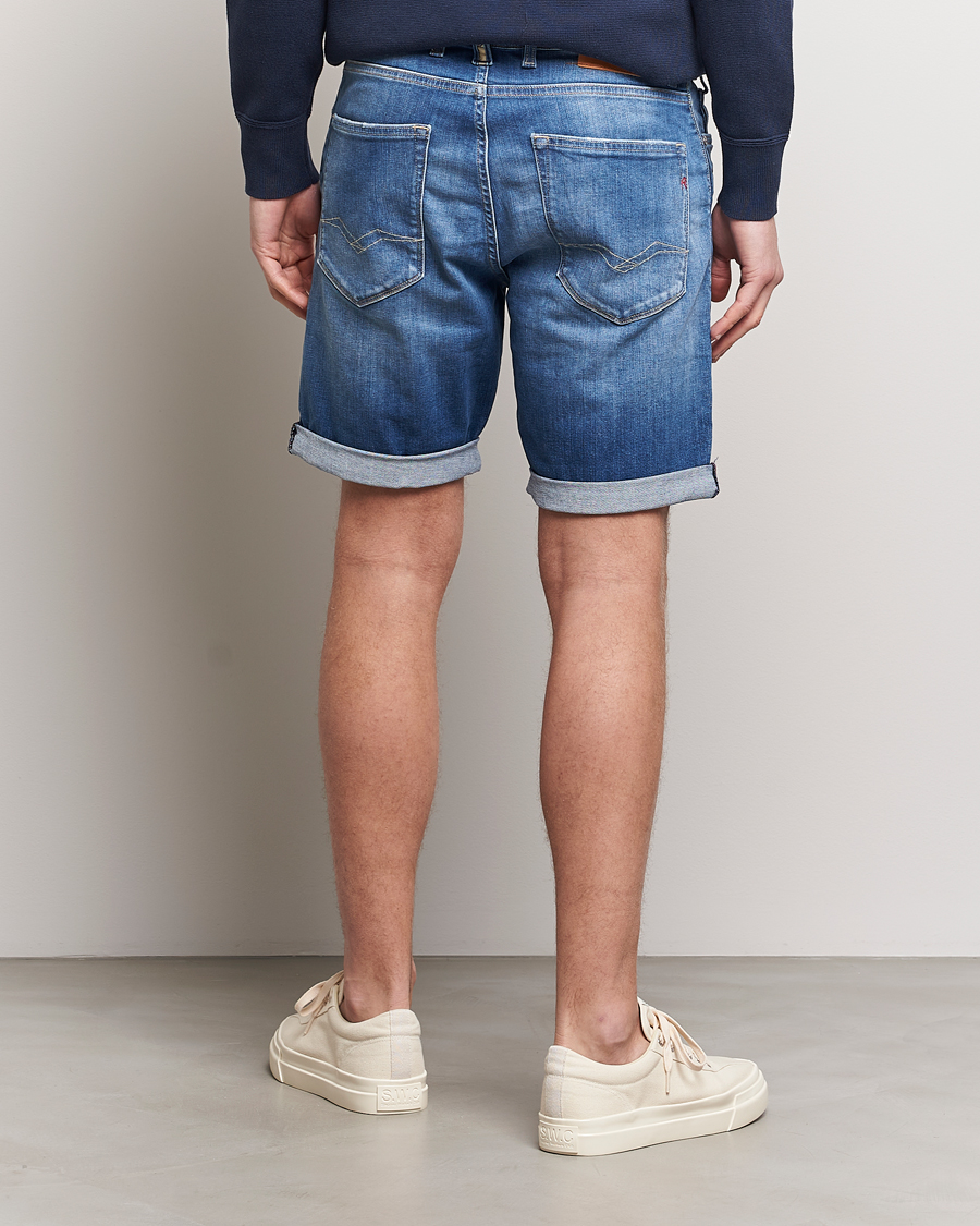 Herren | Shorts | Replay | RBJ981 Super Stretch Bio Denim Shorts Medium Blue