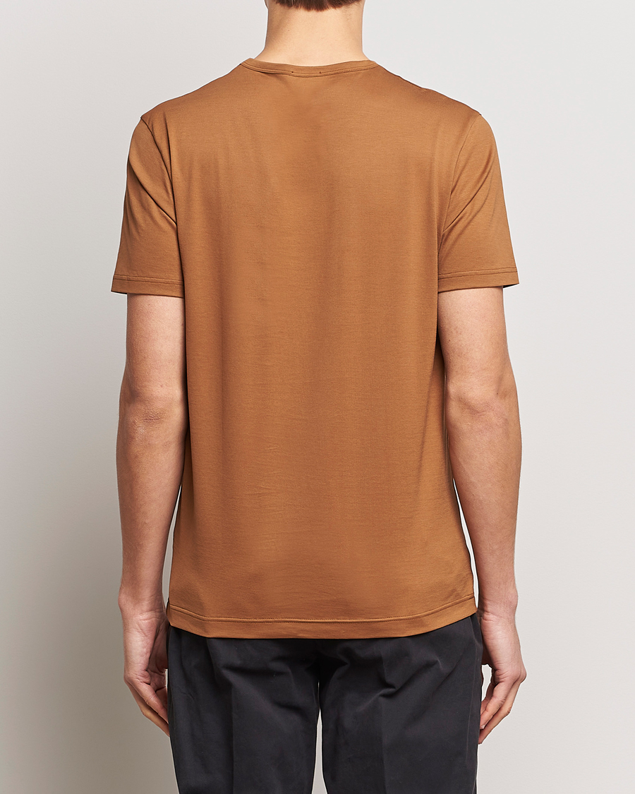 Herren | T-Shirts | Sunspel | Crew Neck Cotton Tee Dark Camel