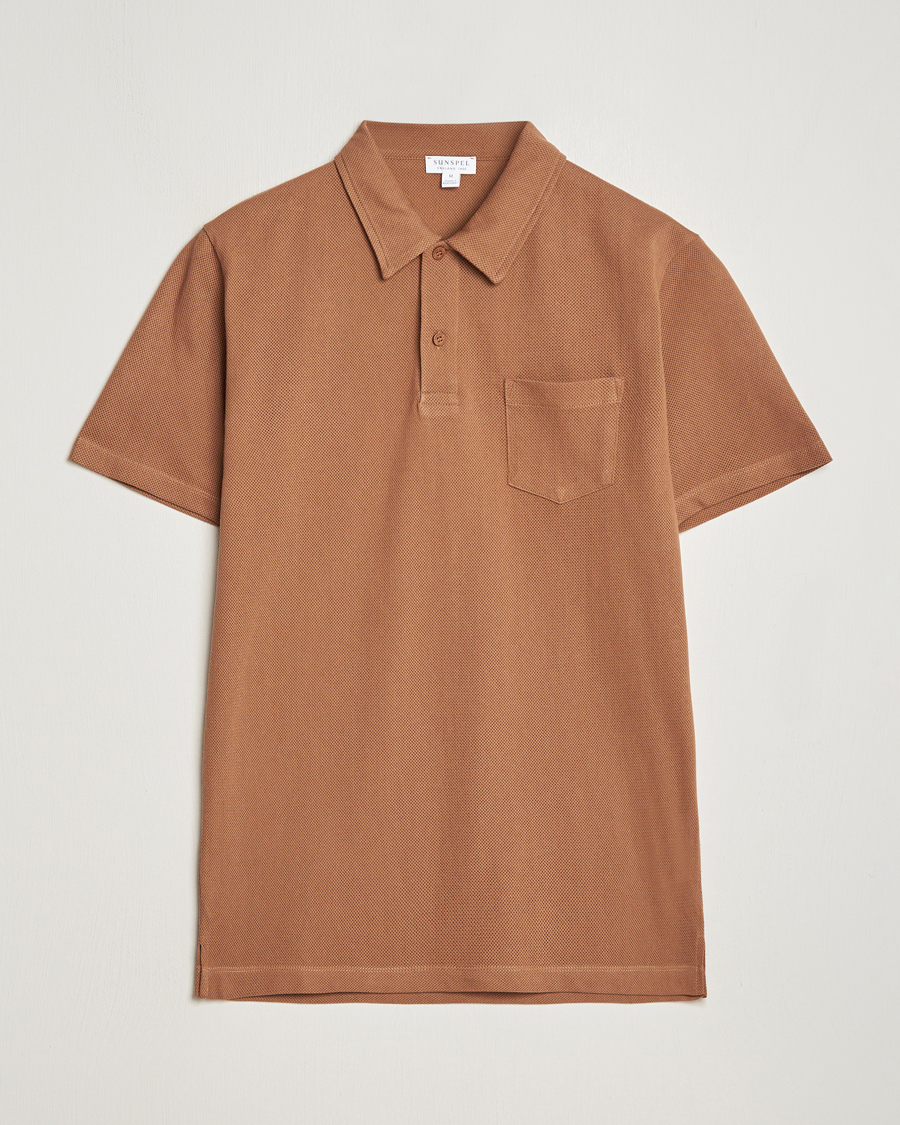 Herren | Poloshirts | Sunspel | Riviera Polo Shirt Dark Camel