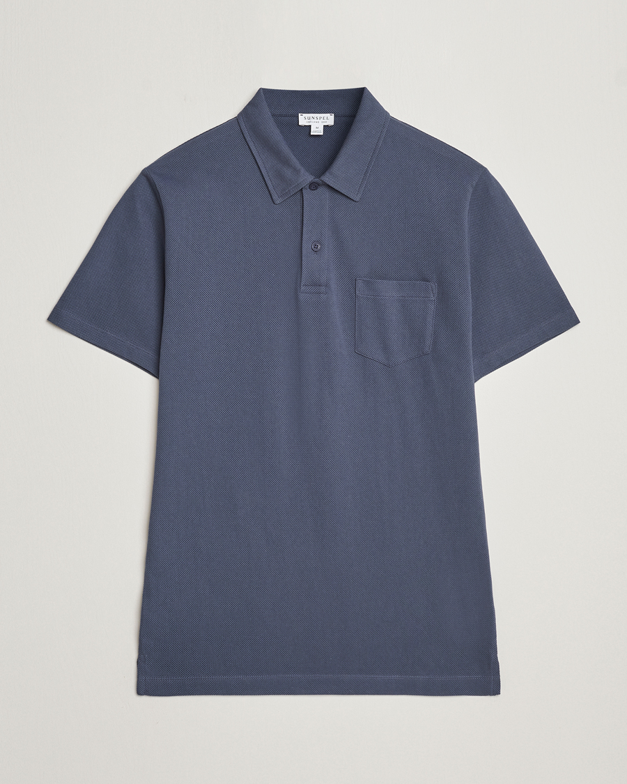 Herren | Poloshirts | Sunspel | Riviera Polo Shirt Slate Blue