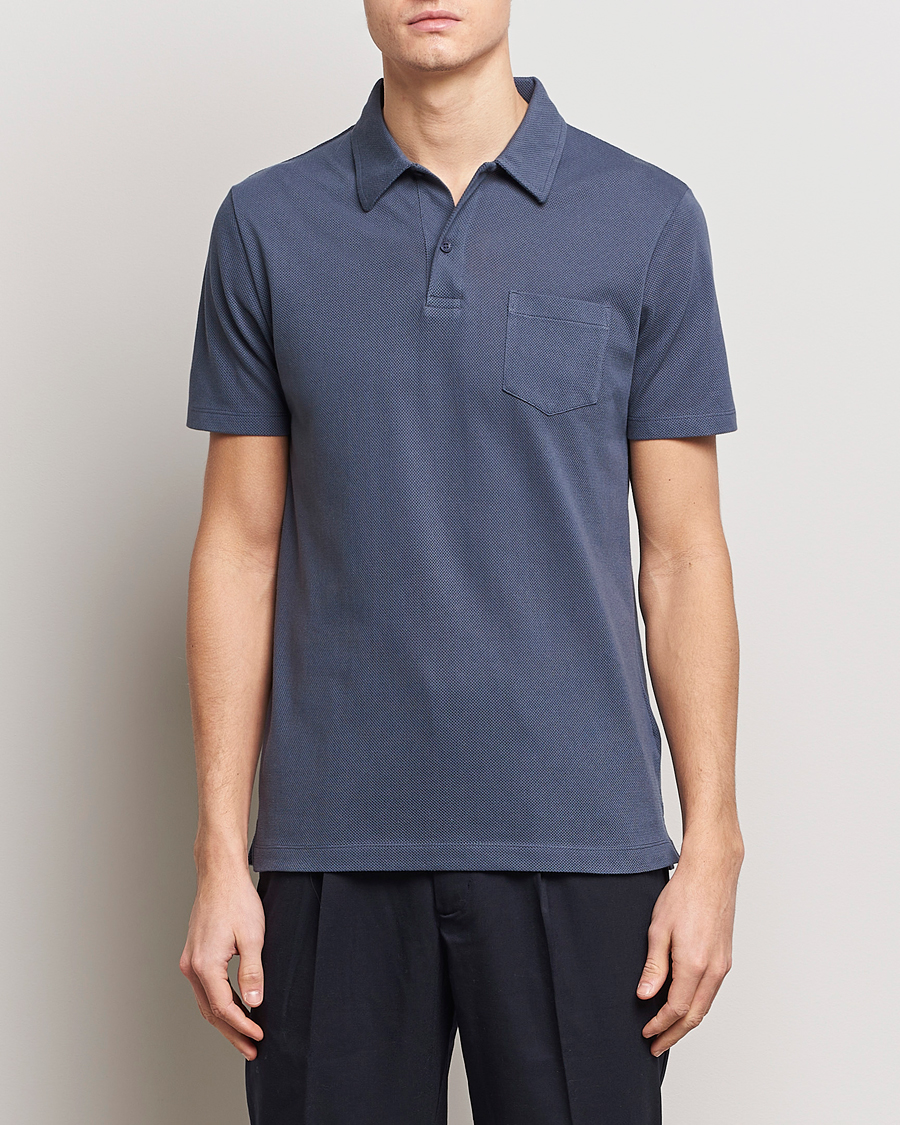 Herren | Poloshirts | Sunspel | Riviera Polo Shirt Slate Blue