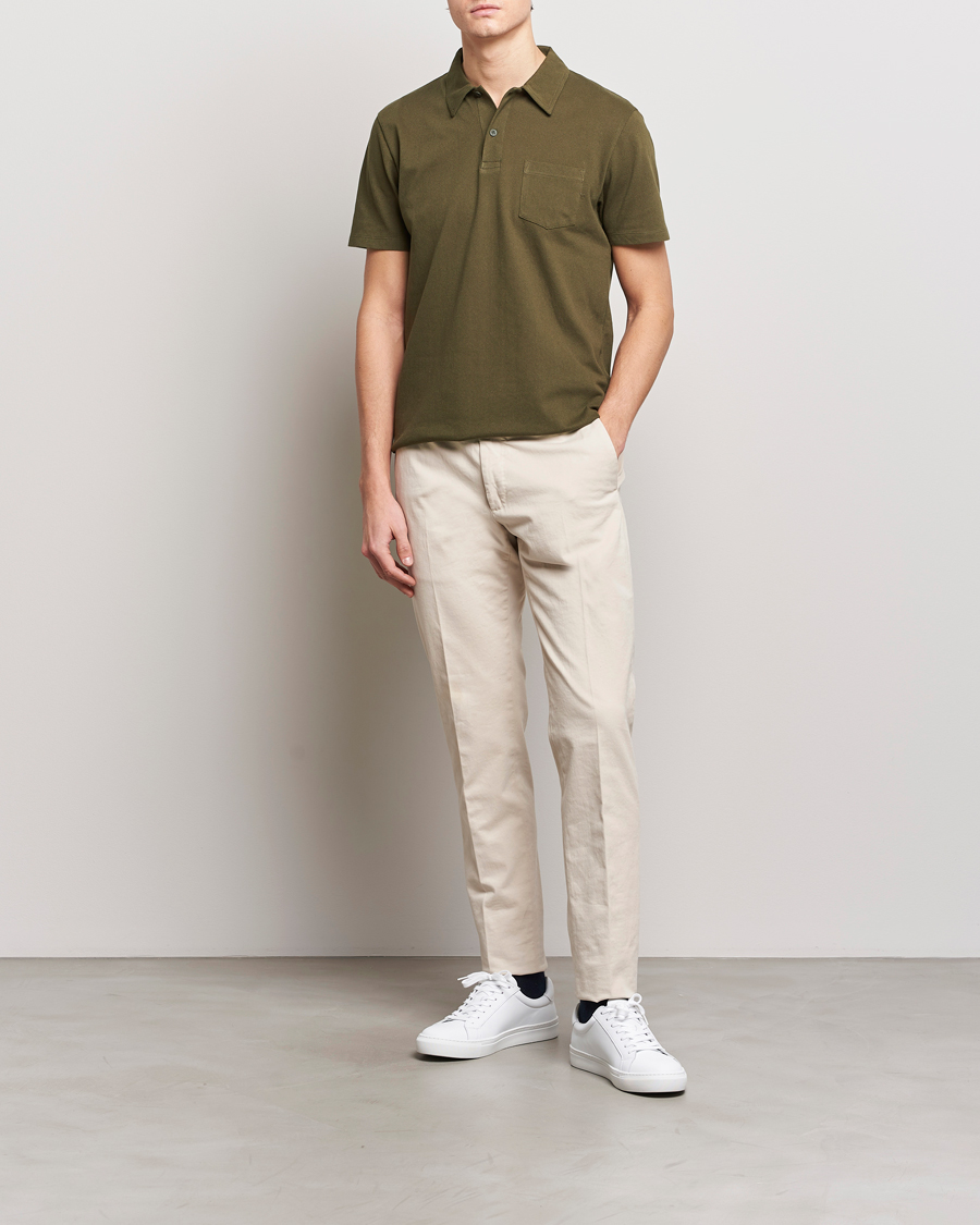 Herren | Poloshirts | Sunspel | Riviera Polo Shirt Dark Olive