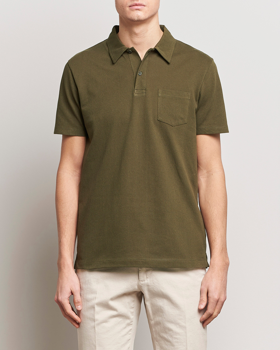 Herren | Poloshirts | Sunspel | Riviera Polo Shirt Dark Olive