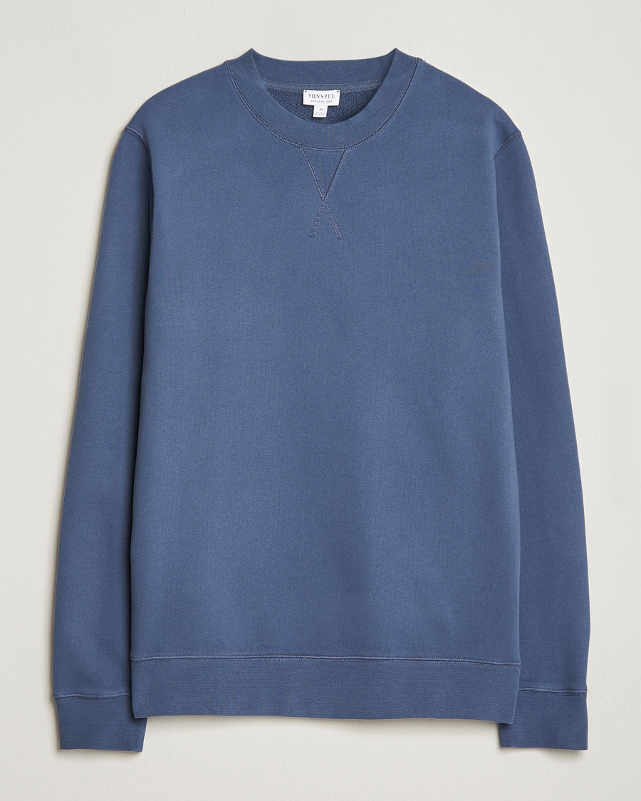 Herren | Pullover | Sunspel | Loopback Sweatshirt Slate Blue