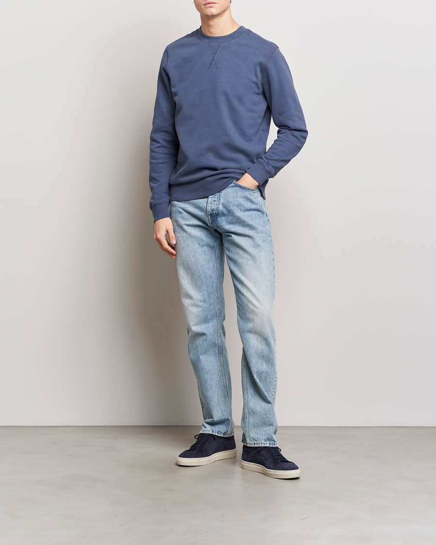 Herren | Pullover | Sunspel | Loopback Sweatshirt Slate Blue
