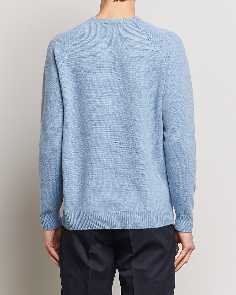 Herren | Pullover | Sunspel | Lambswool Crew Neck Sky Blue