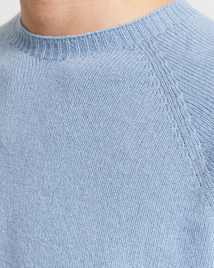 Herren | Pullover | Sunspel | Lambswool Crew Neck Sky Blue