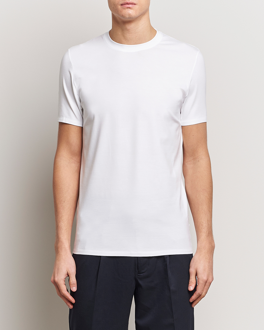 Herren | Weiße T-Shirts | Zimmerli of Switzerland | Pureness Modal Crew Neck T-Shirt White