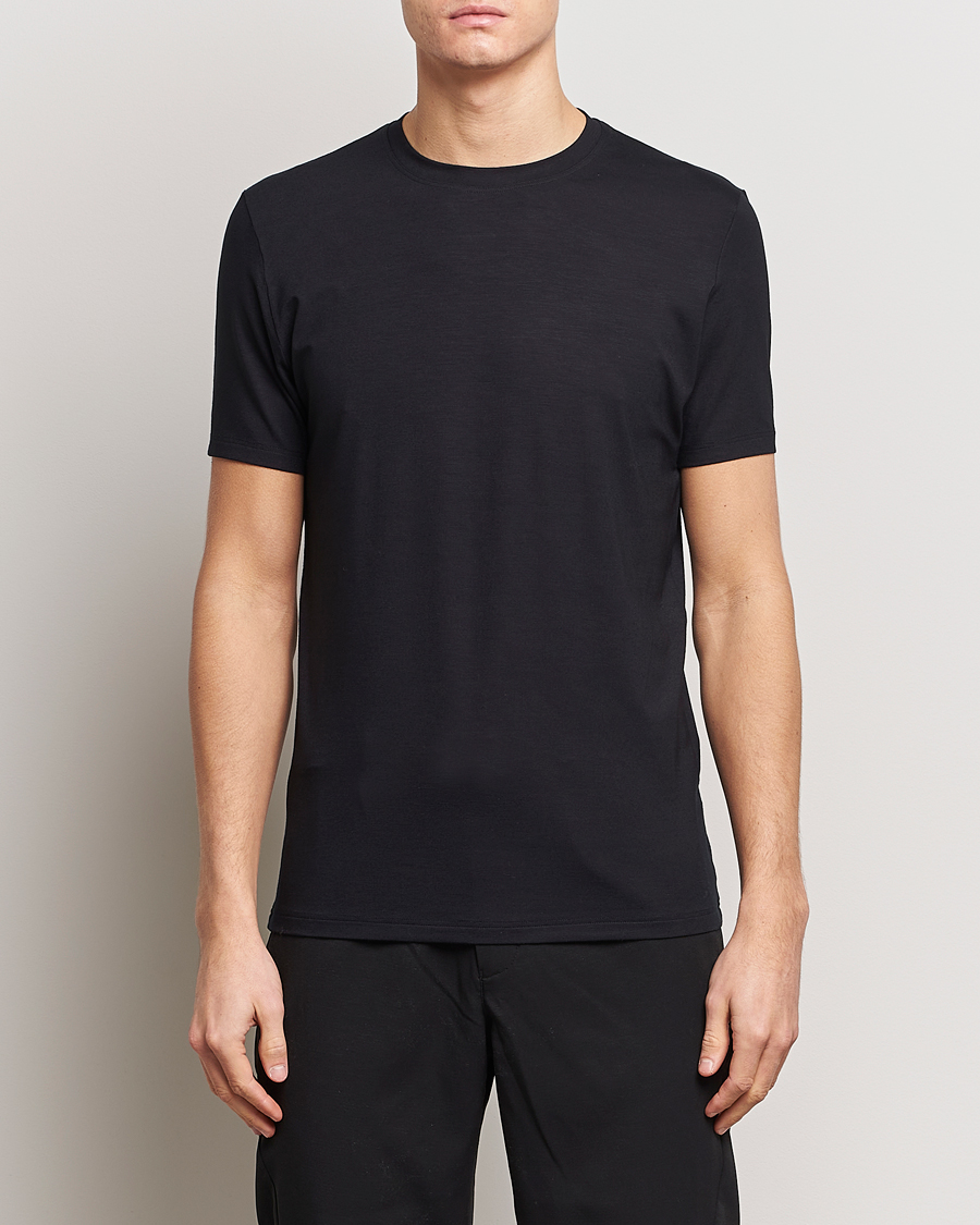 Herren | T-Shirts | Zimmerli of Switzerland | Pureness Modal Crew Neck T-Shirt Black