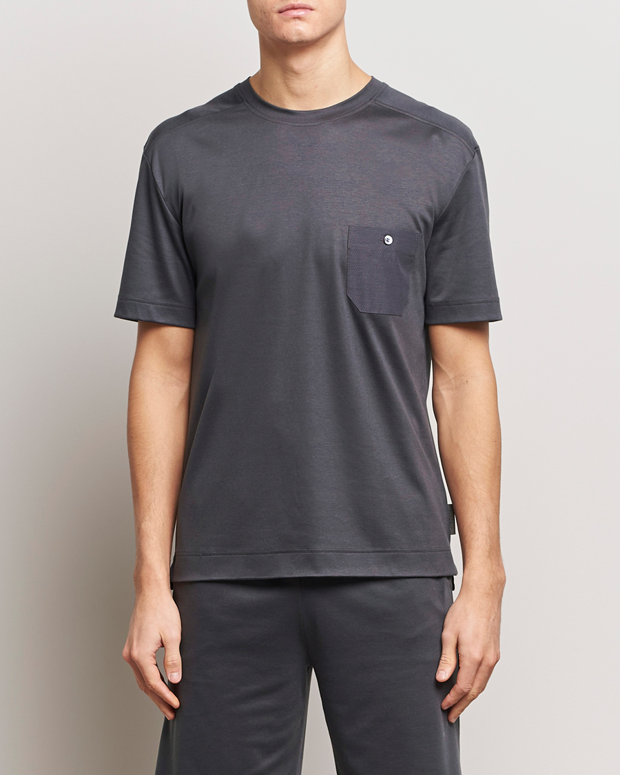 Herren | Pyjama Oberteile | Zimmerli of Switzerland | Cotton/Modal Crew Neck Loungwear T-Shirt Phantom