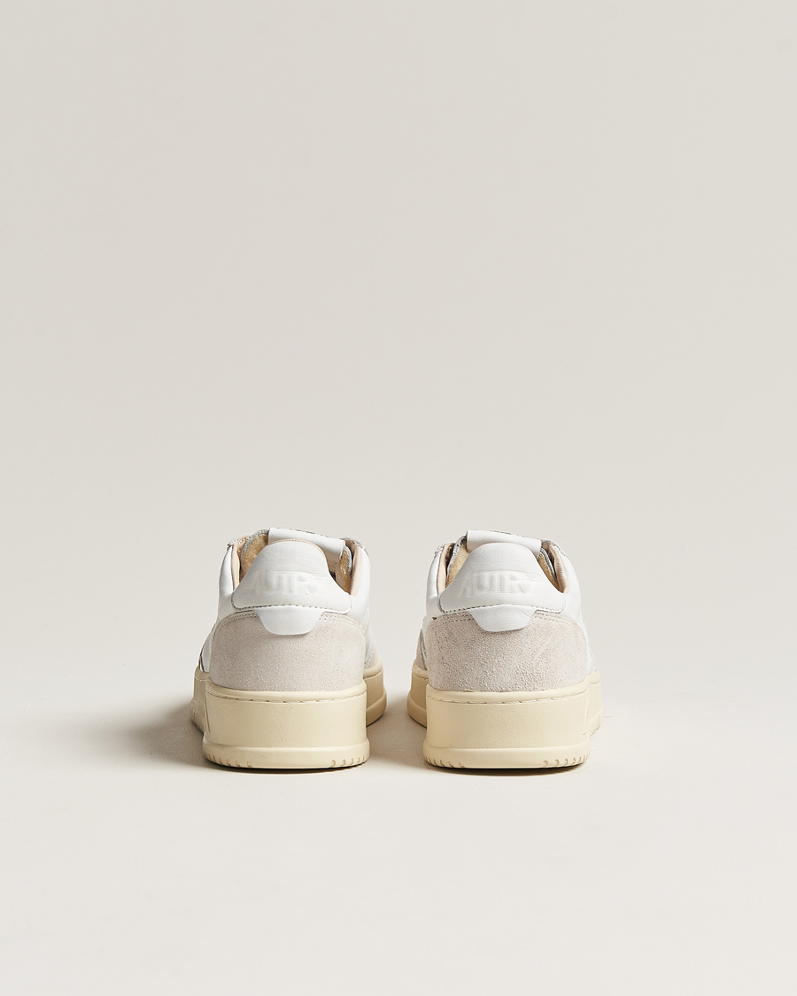 Herren | Autry Medalist Low Goat/Suede Sneaker White/Grey | Autry | Medalist Low Goat/Suede Sneaker White/Grey