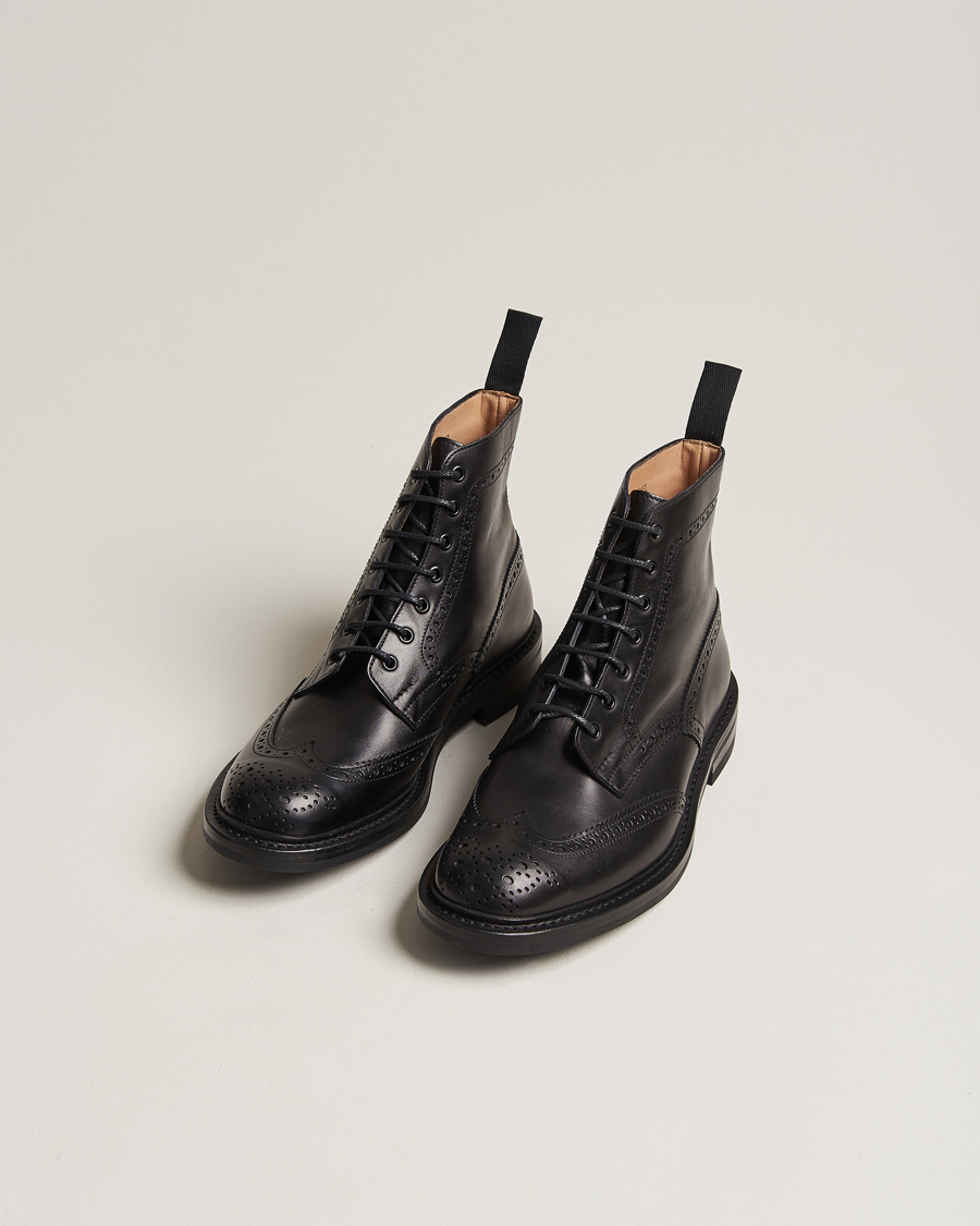 Herren | Schwarze Stiefel | Tricker's | Stow Dainite Country Boots Black Calf