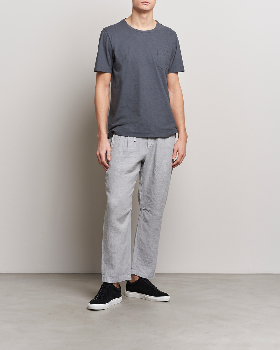 Herren | T-Shirts | Massimo Alba | Panarea Watercolor T-Shirt Steel