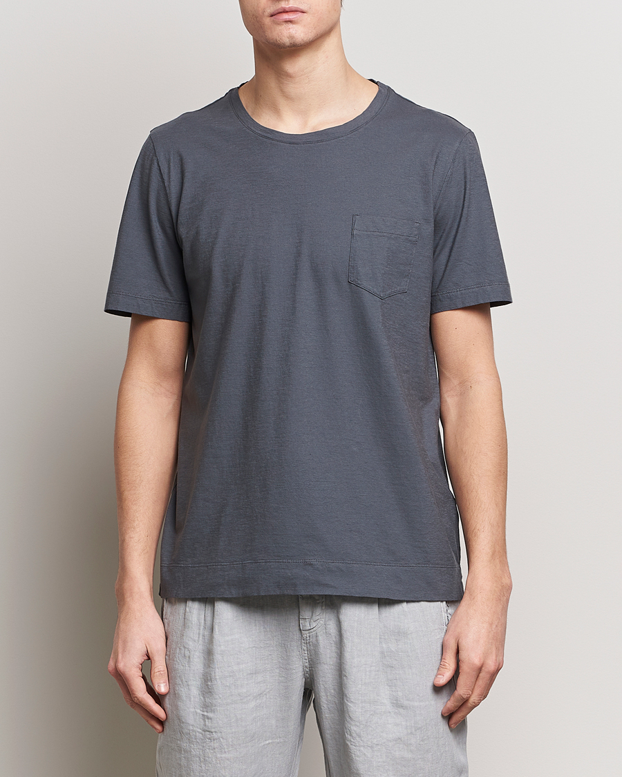 Herren | Kurzarm T-Shirt | Massimo Alba | Panarea Watercolor T-Shirt Steel