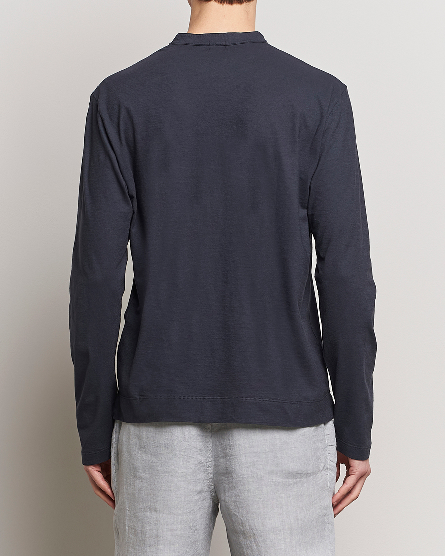 Herren | Pullover | Massimo Alba | Hawai Watercolor Henley Washed Black