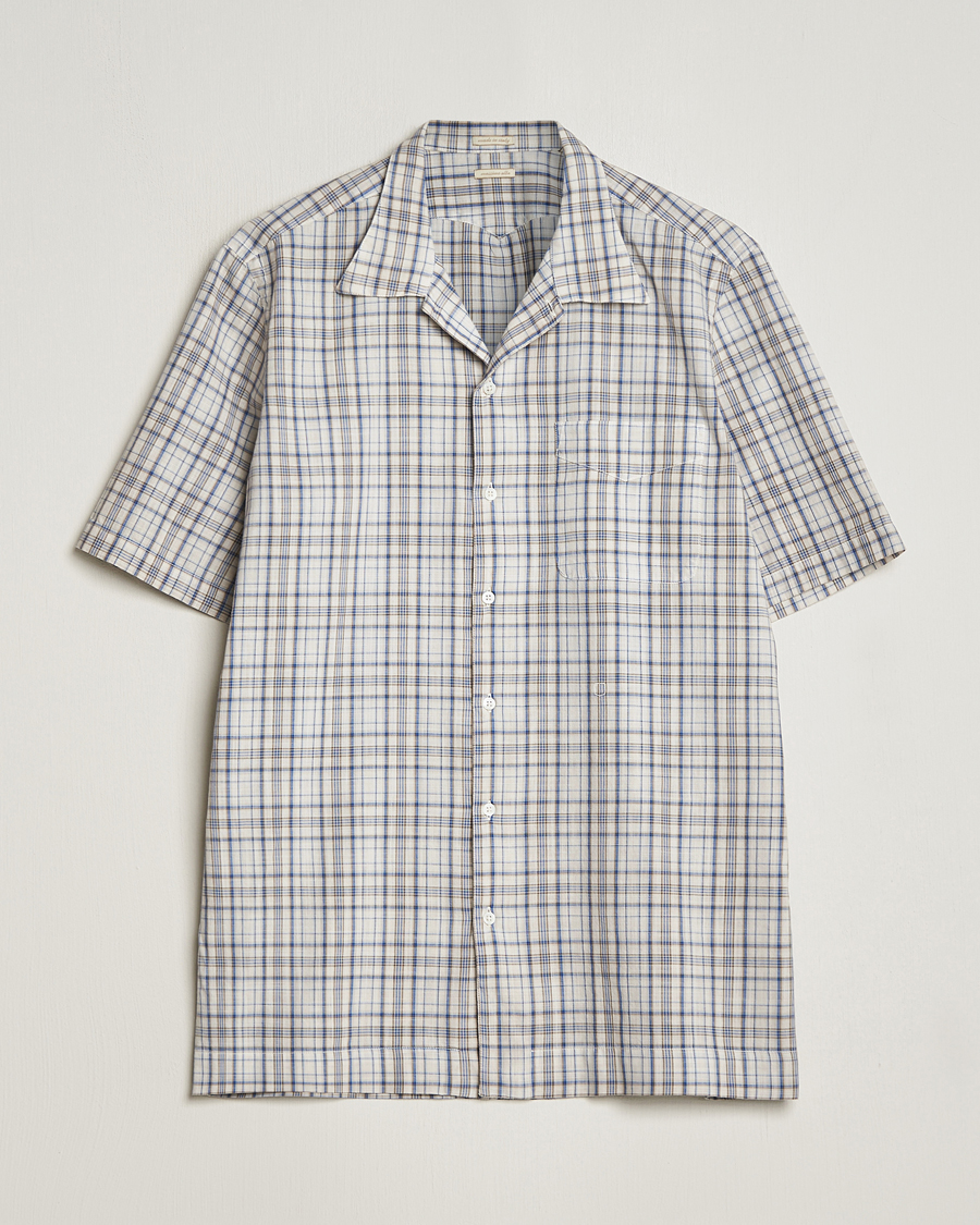 Herren | Hemden | Massimo Alba | Venice Macro Check Bowling Shirt Blue/Beige