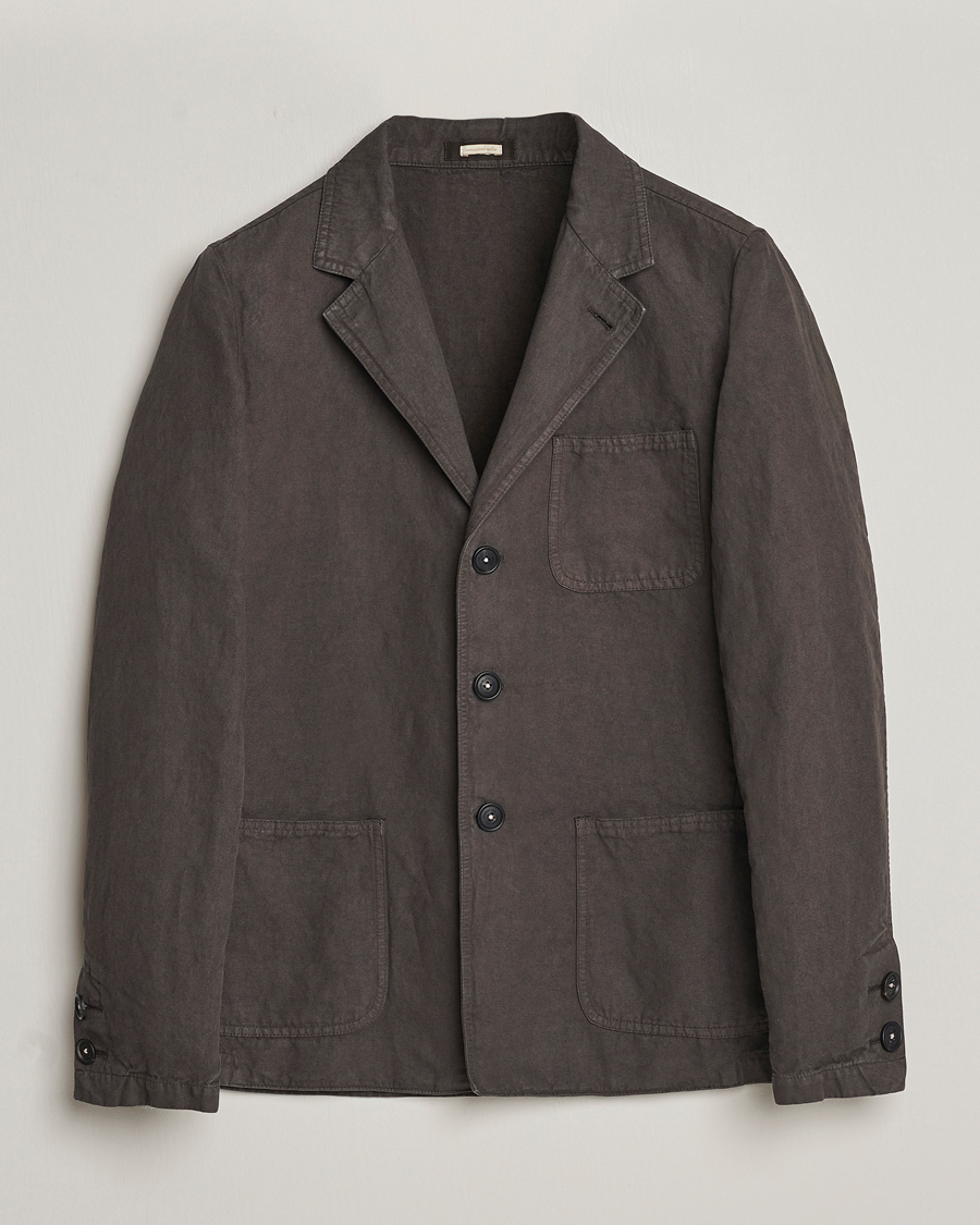 Herren | Jacken | Massimo Alba | Baglietto Washed Cotton Work Jacket Dark Brown